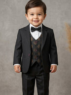 Black Designer Premium Partywear Baby Boy Suit Set