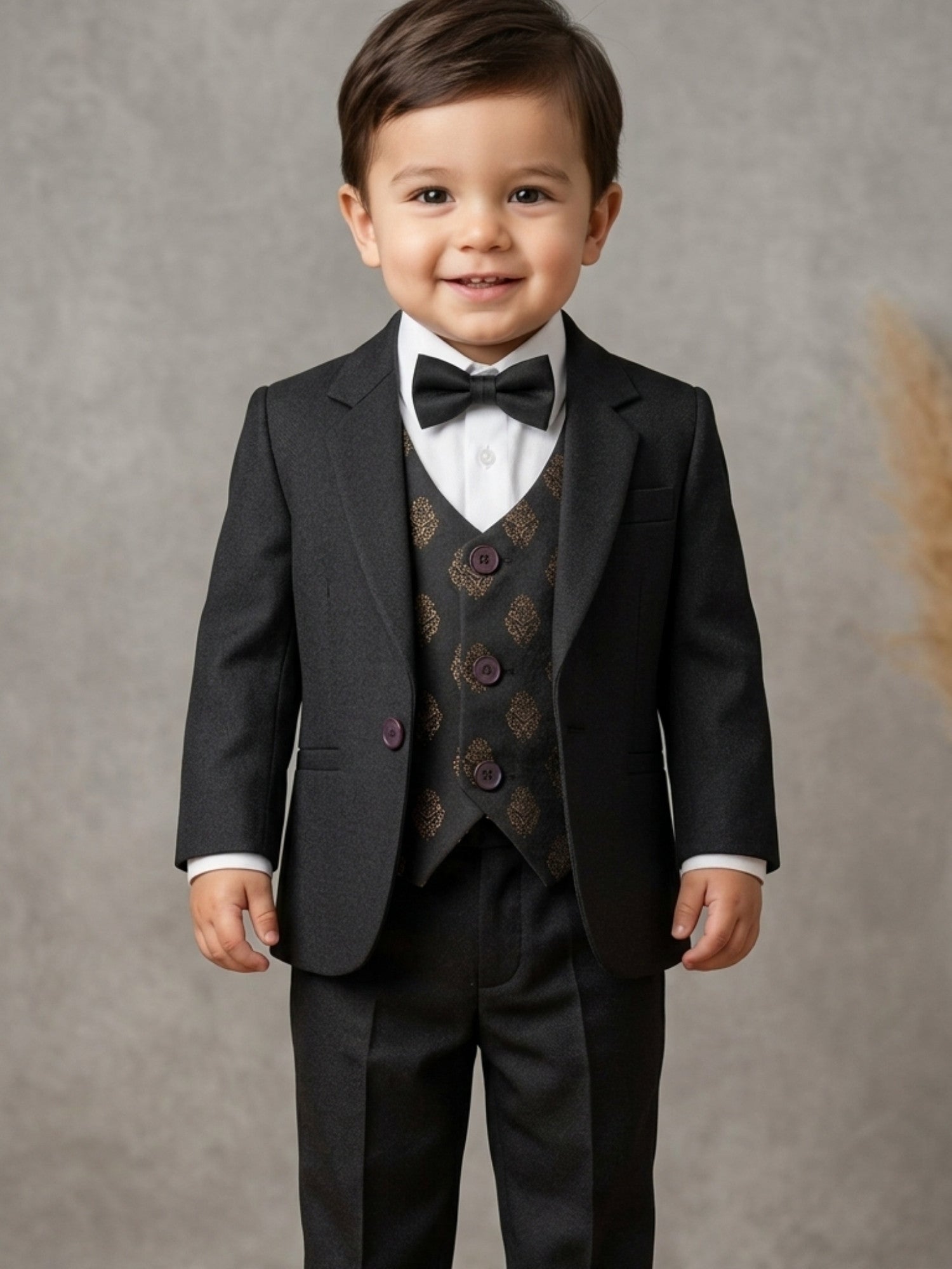 Black Designer Premium Partywear Baby Boy Suit Set