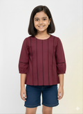 Multicolor Collar top for girls