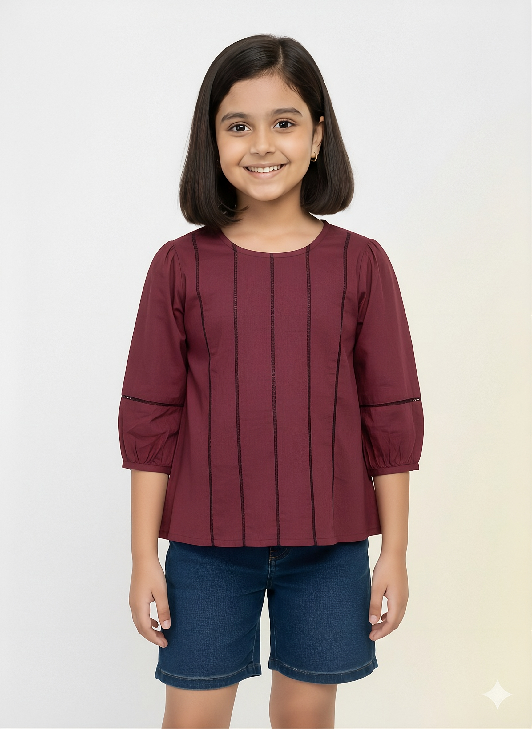 Multicolor Collar top for girls